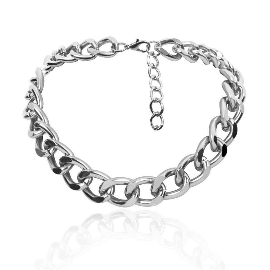 Chunky Chain Necklace - Silver Color