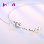 Star & Dangling Faux Pearl Sterling Silver Plated Necklace
