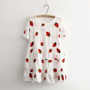 TWEENS Japanese Strawberry Embroidered Dress
