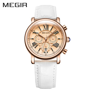 MEGIR Classic Look Sports Wrist Watch with Leather Band