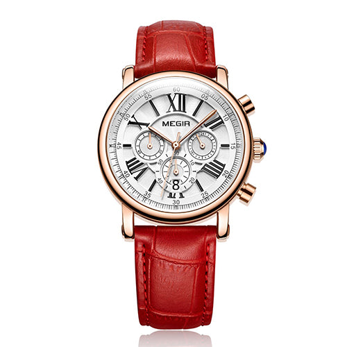 MEGIR Classic Look Sports Wrist Watch with Leather Band