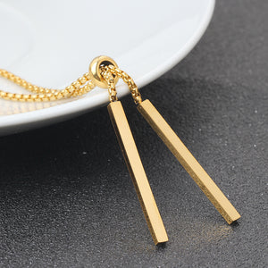 Stainless Steel Gold-Color Plated LONG NECKLACE