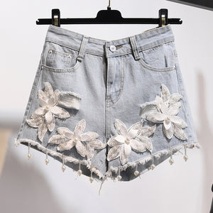 Summer Collection: Tweens & Teens Jean Shorts with Flowers