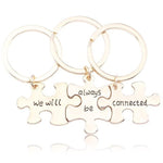 We Will Always Be Connected 3- Piece Puzzle Keychain