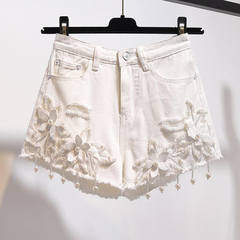 Summer Collection: Tweens & Teens Jean Shorts with Flowers